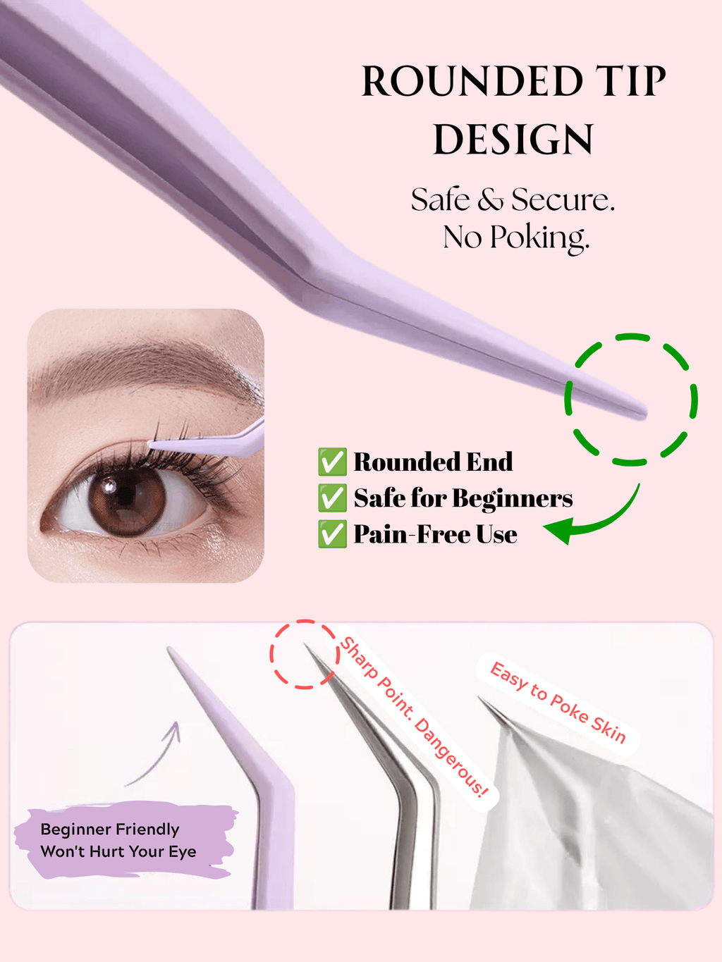 Precision Curved Lash Tweezers